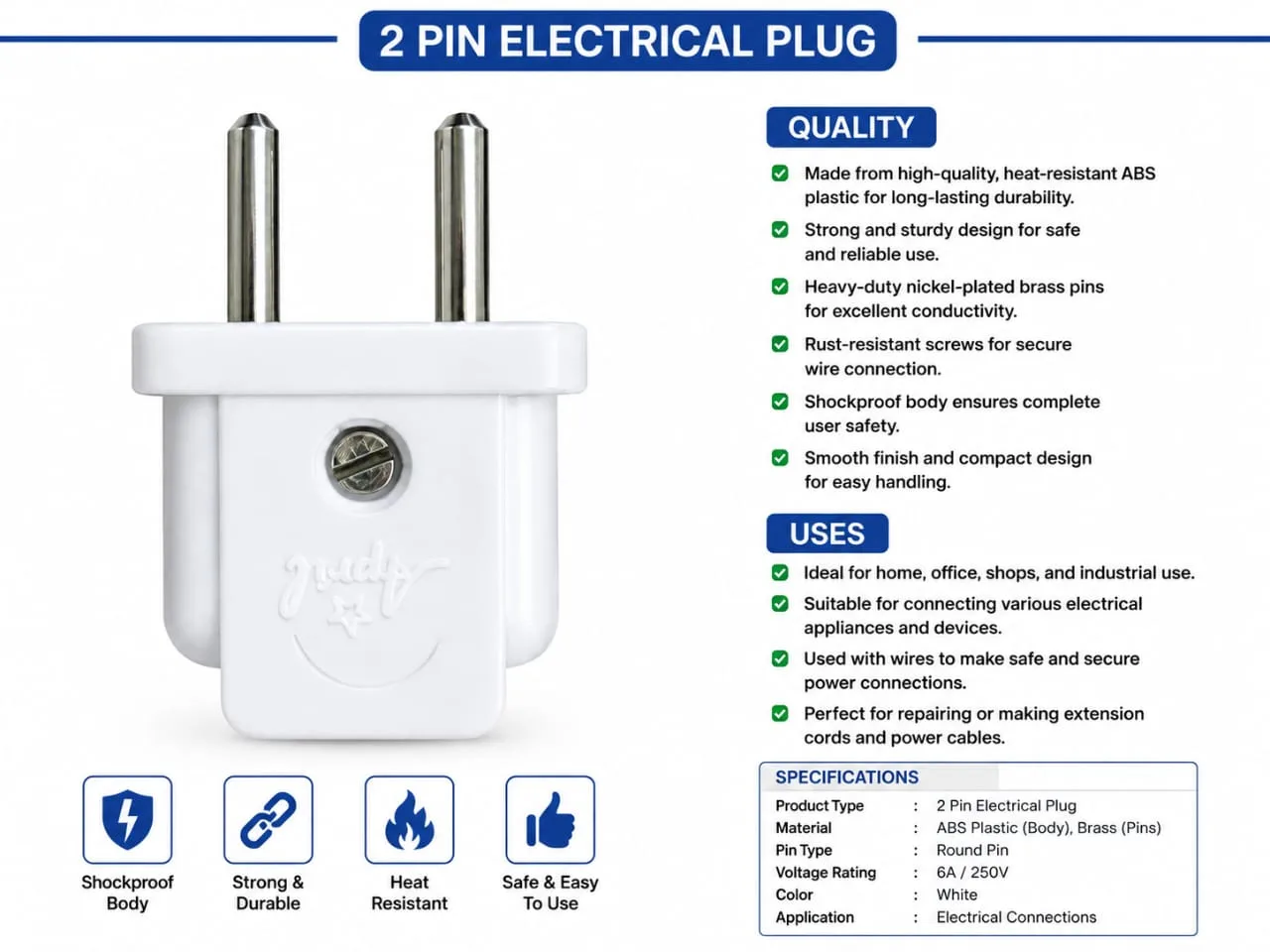 2 Pin Electrical Plug