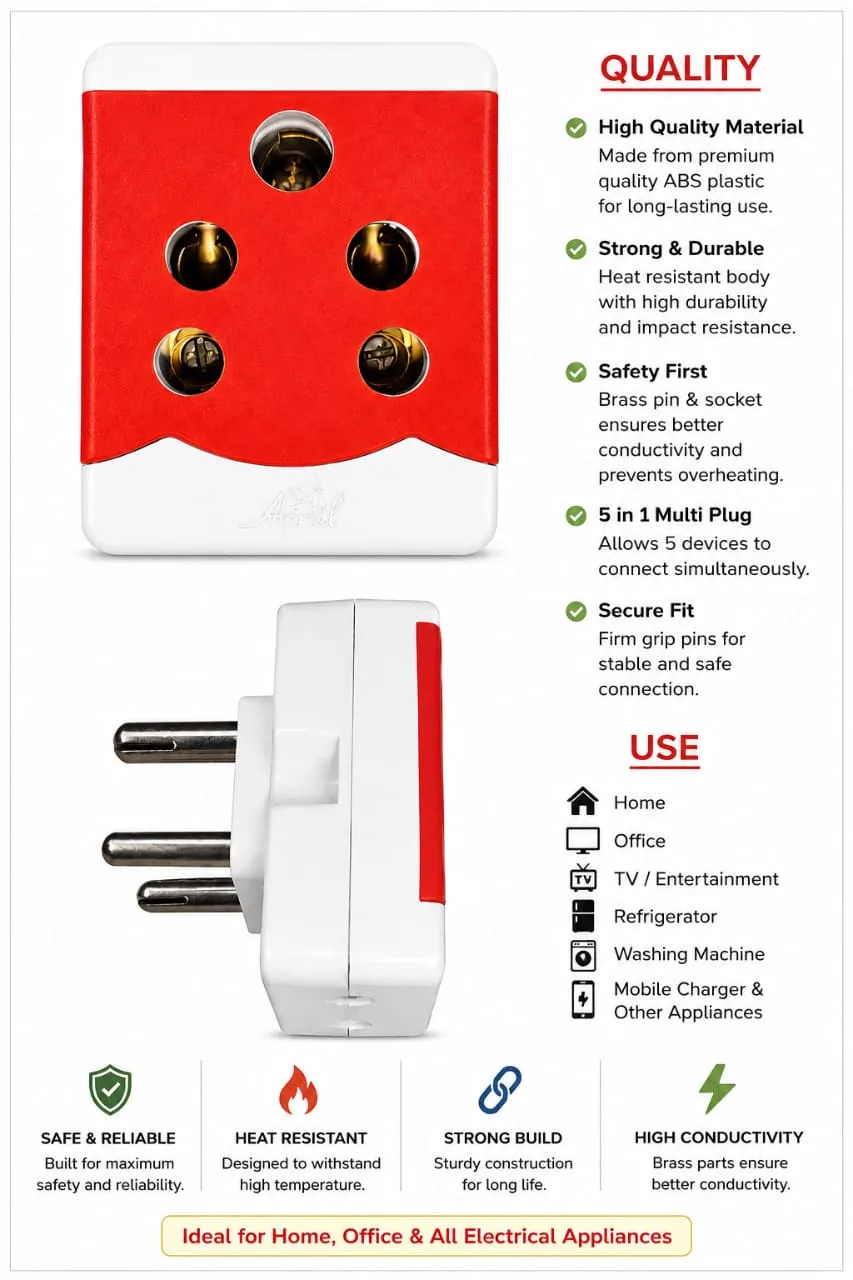 5-Way Universal Plug Adapter