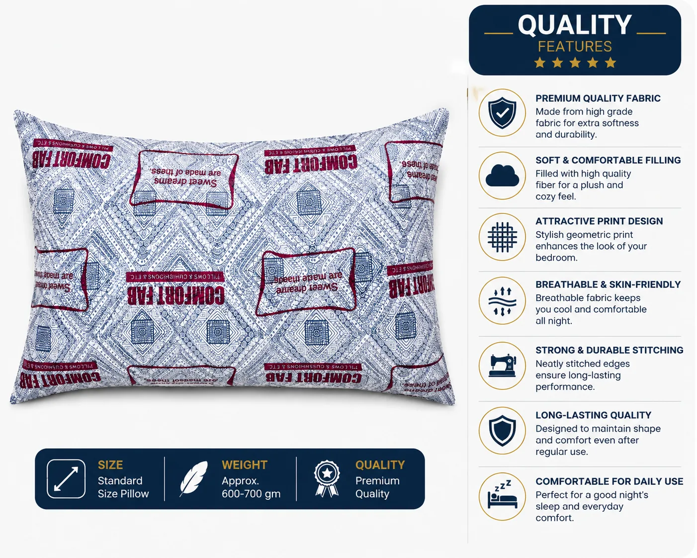 Premium Printed Comfort Pillow
